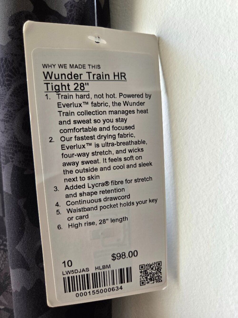 NWT LULULEMON WUNDER TRAIN PRINTED LEGGING HI RISE TIGHT 28" SIZE 10 / M - Picture 11 of 14